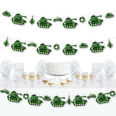 Big Dot of Happiness Camo Hero - Army Military Camouflage Party DIY Decorations - Clothespin Garland Banner - 44 Pieces