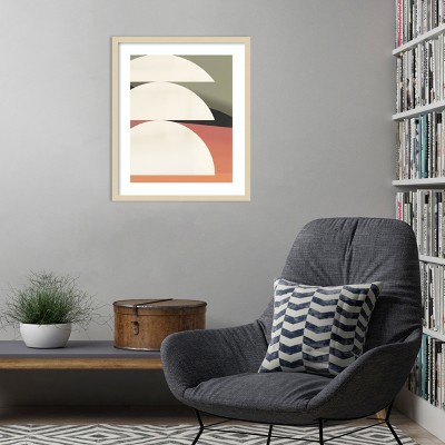 Svelte Natural Wood Framed Abstract Geometric Wall Art