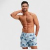 Anna-Kaci Men's Drawstring Elastic Waist Swim Trunks with Palm Tree Print and Mesh Lining - 3 of 4