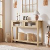 Entryway Table, Wood Console Table with 2 Glass Drawers, 2-Tier Sofa Table with Storage for Living Room and Foyer, Stylish Entryway Furniture - 4 of 4