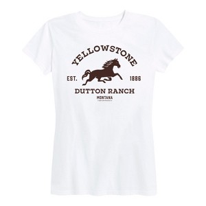 Women's - Yellowstone - Dutton Ranch Horse Montana EST 1886 Short Sleeve Graphic T-Shirt - 1 of 4