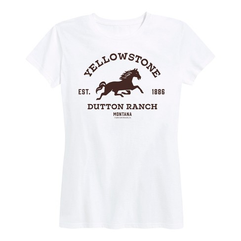 Women's - Yellowstone - Dutton Ranch Horse Montana EST 1886 Short Sleeve Graphic T-Shirt - image 1 of 4