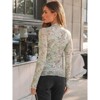 Coolmee Women Lace Sheer Long Sleeve Floral Mesh Mockneck Cute Going Out Tops Fall Fashion Outfits Clothes - 4 of 4