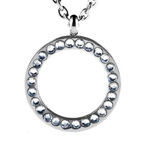 ELYA Women's Cubic Zirconia Open Circle Necklace - 16" - 1 of 3