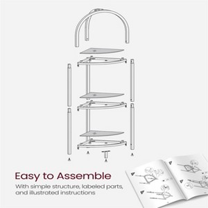 3-Tier Corner Shelf Stand,gold - 1 of 4