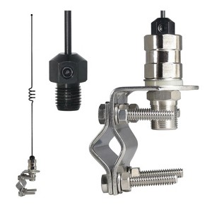 Tram® 140 to 170 MHz VHF/430 to 450 MHz UHF 17-1/4-In. Tall Dual-Band Amateur Antenna with Stainless Steel Mirror Mount in Black - 1 of 4