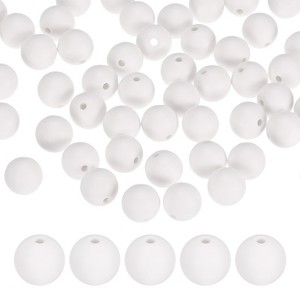 Unique Bargains Round Loose Rubber Beads Craft Smooth Ball Small Hole for DIY Crafts 50 Pcs - 1 of 4