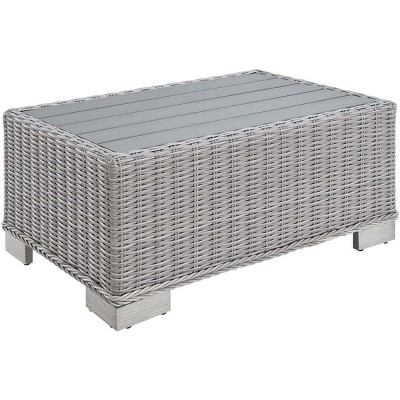 Modway Conway 32 inches Outdoor Patio Wicker Rattan Coffee Table