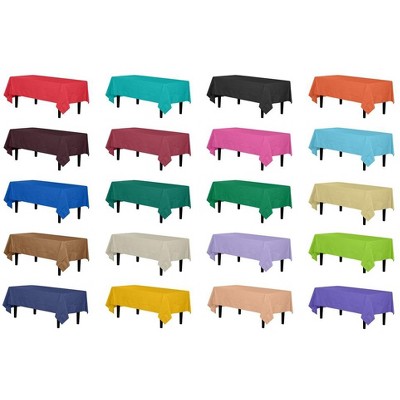 Lavender Heavy-Duty Plastic Rectangle Tablecloth 54 x 108 Inch - 6 Pack