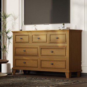 7 Drawer Dresser, Large Wooden Storage Chest of Drawers - 1 of 4