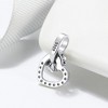 Flower Heart Charm European Bead CZ Sterling Silver Ginger Lyne Collection - 3 of 4