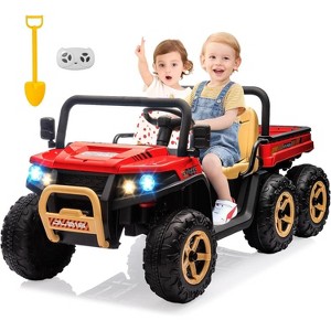 24V Ride-On Toy Truck for Kids - 6 Anti-Slip Tires, Dump Truck, Parent Remote, Music Player, Dual Seats, Sand Shovel, Electric Car for Kids - 1 of 4