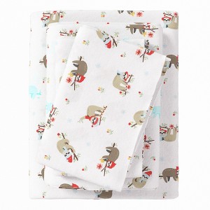 100% Cotton Christmas Flannel Sheet Set - Great Bay Home - 1 of 4