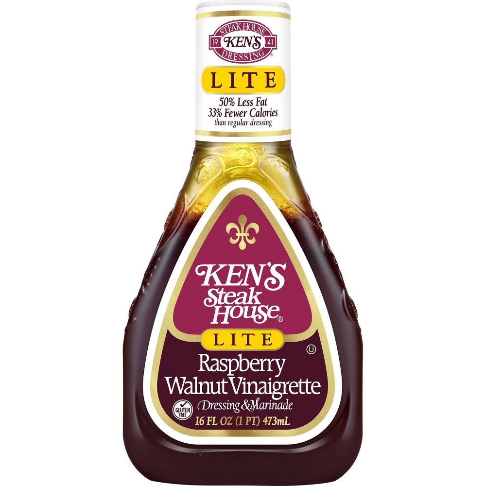 Ken's Steakhouse Lite Raspberry Walnut Vinaigrette Dressing 16fl oz