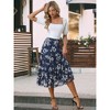 INSPIRE CHIC Women's Floral Elastic Waist Tiered Ruffle Boho Midi Skirts - 2 of 4