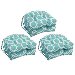 Blazing Needles, 16-inch Spun Polyester Outdoor U-shaped Tufted Chair Cushions (Set of 6) - 1 of 1