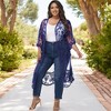Anna-Kaci Women's Plus Size Lace Cardigan Short Sleeve Open Front Floral Crochet Long Duster - 2 of 4