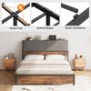 Full Size Bed Frame with Tall Ergonomic Upholstered Headboard, Charging Station & Hidden Storage, 3-Tier Sturdy Metal Platform Bedframe, Easy - 4 of 4