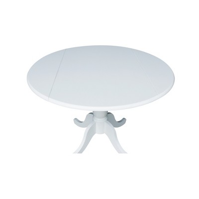 White Round Extendable Solid Wood Dining Table