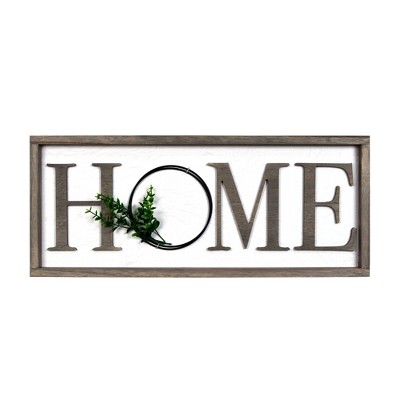 25" x 10" Home Barnwood Wall Panel with Greenery Whitewashed - Prinz