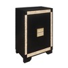 Vynxaria Black/Gold Nightstand - Glitter Detail, Thick Bar Handle Hardware, Spacious Drawers, Sturdy Construction, Stylish Bedroom Furniture - 2 of 4