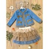 Hello Darling Blue Tweed Jacket And Tulle Skirt Mia Belle Girls - 3 of 4