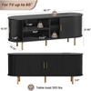 Fluted Side board, Buffet Cabinet, Tambour Sliding Doors Coffee Bar| TV Stand Power Outlet Media Console - 4 of 4