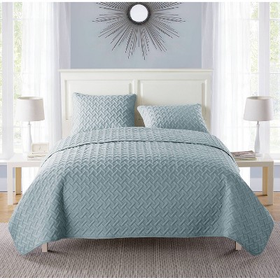 3pc Full/queen Nina Embossed Quilt Set Blue - Vcny Home : Target