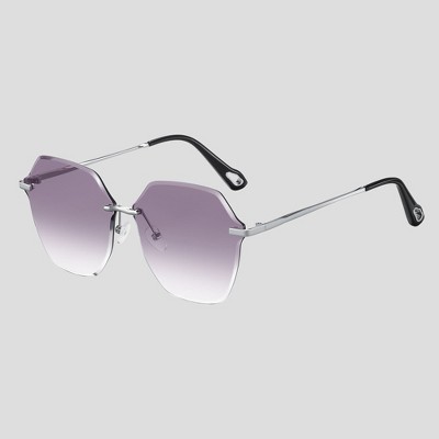 Anna-Kaci Women's Stylish Hexagonal Rimless Gradient Sunglasses for Fashion Looks