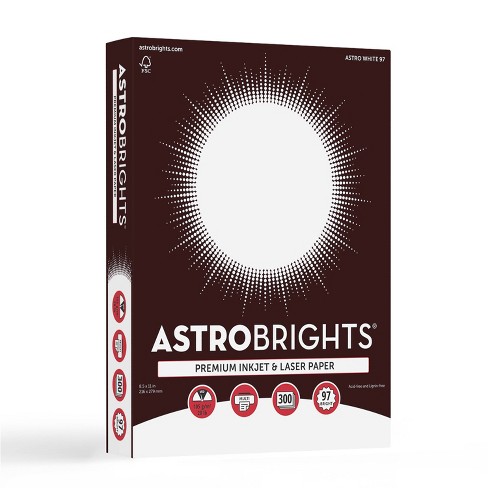 Astrobrights 8.5 X 11 Printer & Copy Paper, 300 Sheets, 28lb - Astro White  : Target