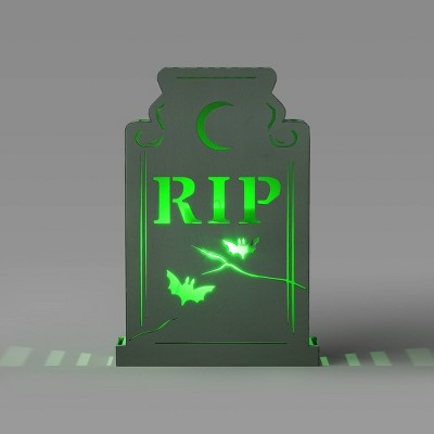 11.6" Indoor Green LED Back Lit Halloween Sign Tombstone 'RIP' - Hyde and EEK! Boutique™