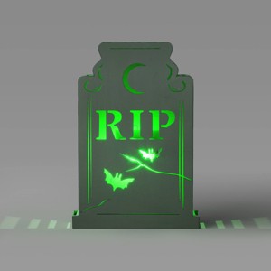 11.6" 'RIP' Tombstone Backlit Sign with Green LEDs - Hyde and EEK! Boutique™ - 1 of 3
