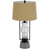 Cal Lighting Vallda 100W 3 Way Table lamp with 2W LED Night Light with Metal/Glass Body and Cement Base and fine Burlap Drum Shade - 3 of 4