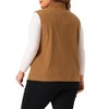Agnes Orinda Women's Plus Size Sleeveless Lapel Zipper Lightweight Corduroy Fashion Vests - 4 of 4