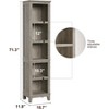 Garvee 5-Tier Narrow Bookcase, 71.3'' Tall Wooden Bookshelves for Home Office, Living Room, Bedroom(Grey) - 3 of 4