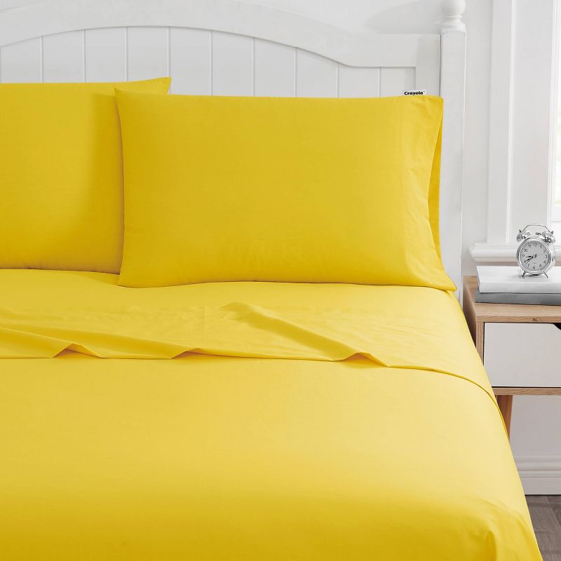 Crayola Solid Cotton Percale Sheet Set, 1 of 6