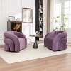 SEYNAR Modern Glam Velvet 360 Degree Swivel Accent Armchair with Tufted Back Set of 2 - 3 of 4