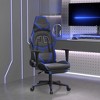 vidaXL Gaming Chair with Footrest, Black and Blue, Faux Leather - 2 of 4