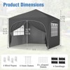 Costway 10 X 10 FT Pop up Canopy Tent Outdoor Easy Setup Sunshade with Wheeled Bag Blue/White/Gray - 3 of 4