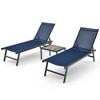 Tangkula 3pcs Patio Chaise Lounge Set Aluminum Recliner Chair Table Outdoor Adjust - 2 of 4