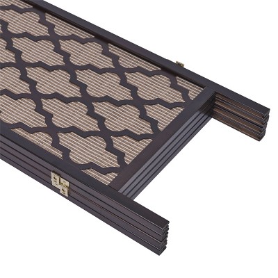Espresso Brown 3-Panel Rattan Cane Folding Room Divider