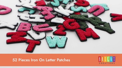 Letter Patches - 52-Piece Alphabet Applique Patches, Iron on Patches