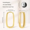 Fashion Rectangle Hoop Earrings for Women Daily Minimalist and Hypoallergenic - 3 of 4