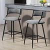 Kumasinova 26'' Counter Height Bar Stools Set of 2,  Pu Cover Kitchen Island Counter Stool with Black Powder Coating Base and Footres, Dining Chair - 4 of 4