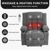Rocker Recliner Chair with Heat and Massage, Nursery Recliner 360°Swivel Oversized Chairs for Adults,3 Positions,2 Side Pockets,Cup Holders,USB Ports - 3 of 4