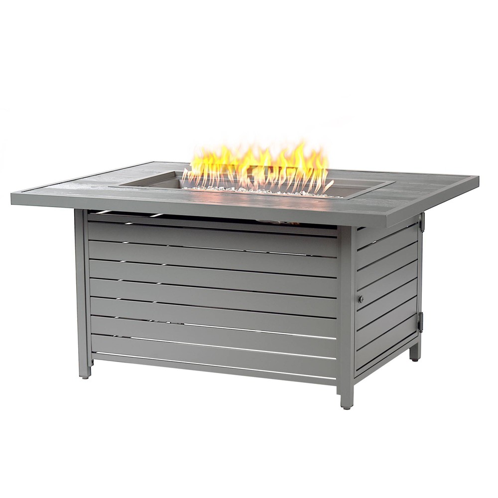 Photos - Electric Fireplace Oakland Living Aluminum Rectangle 48" x 36" 55000 BTUs Propane Wood Textur