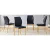 MAYEERTY Luxury Simple Dining Chairs Set of 6 - Black PU, Gold Legs, Vertical Stripe Back - 2 of 4