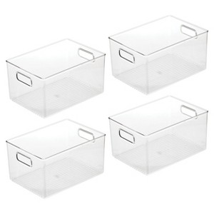 iDesign Pantry Storage Bin with Handles, Set of 4, Clear, Made in USA - 1 of 4