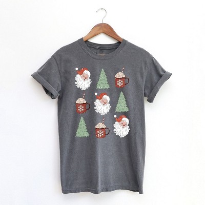 Simply Sage Market Women's Tree and Mug Collage Short Sleeve Garment Dyed Tee