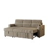 VYNXARIA 85 Inches Corduroy Sofa Bed,3 Seater Sleeper Sofa with Storage Chaise,Pull Out Couch£¬BROWN - 4 of 4